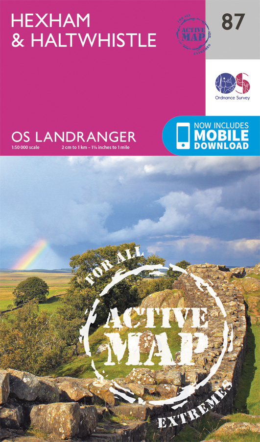 Online bestellen: Wandelkaart - Topografische kaart 87 Landranger Active Hexham / Haltwhistle | Ordnance Survey