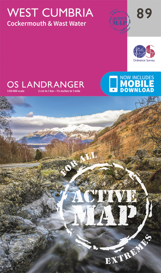 Online bestellen: Wandelkaart - Topografische kaart 89 Landranger Active West Cumbria | Ordnance Survey