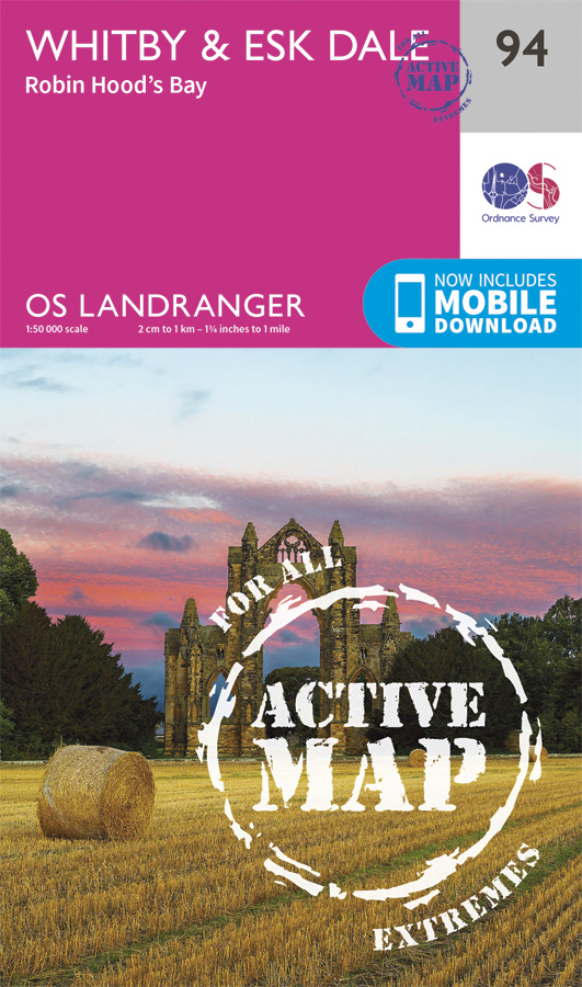 Online bestellen: Wandelkaart - Topografische kaart 94 Landranger Active Whitby / Esk Dale | Ordnance Survey