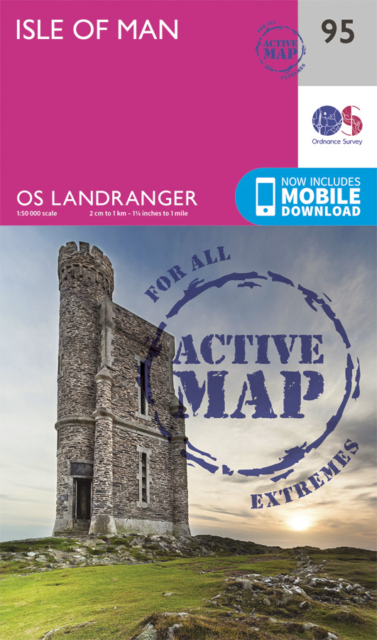 Online bestellen: Wandelkaart - Topografische kaart 95 Landranger Active Isle of Man | Ordnance Survey