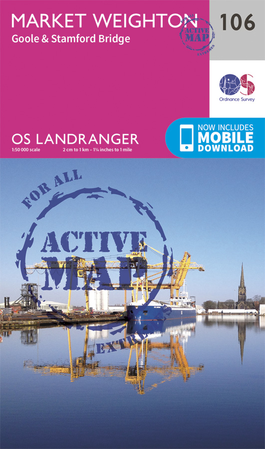 Online bestellen: Wandelkaart - Topografische kaart 106 Landranger Active Market Weighton / Goole | Ordnance Survey