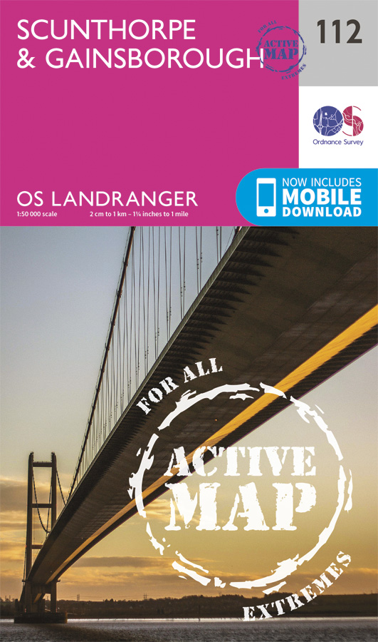 Online bestellen: Wandelkaart - Topografische kaart 112 Landranger Active Scunthorpe / Gainsborough | Ordnance Survey