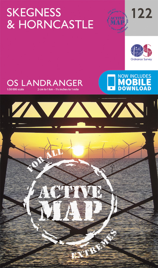 Online bestellen: Wandelkaart - Topografische kaart 122 Landranger Active Skegness / Horncastle | Ordnance Survey