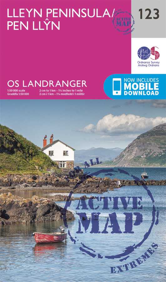 Online bestellen: Wandelkaart - Topografische kaart 123 Landranger Active Lleyn Peninsula | Ordnance Survey