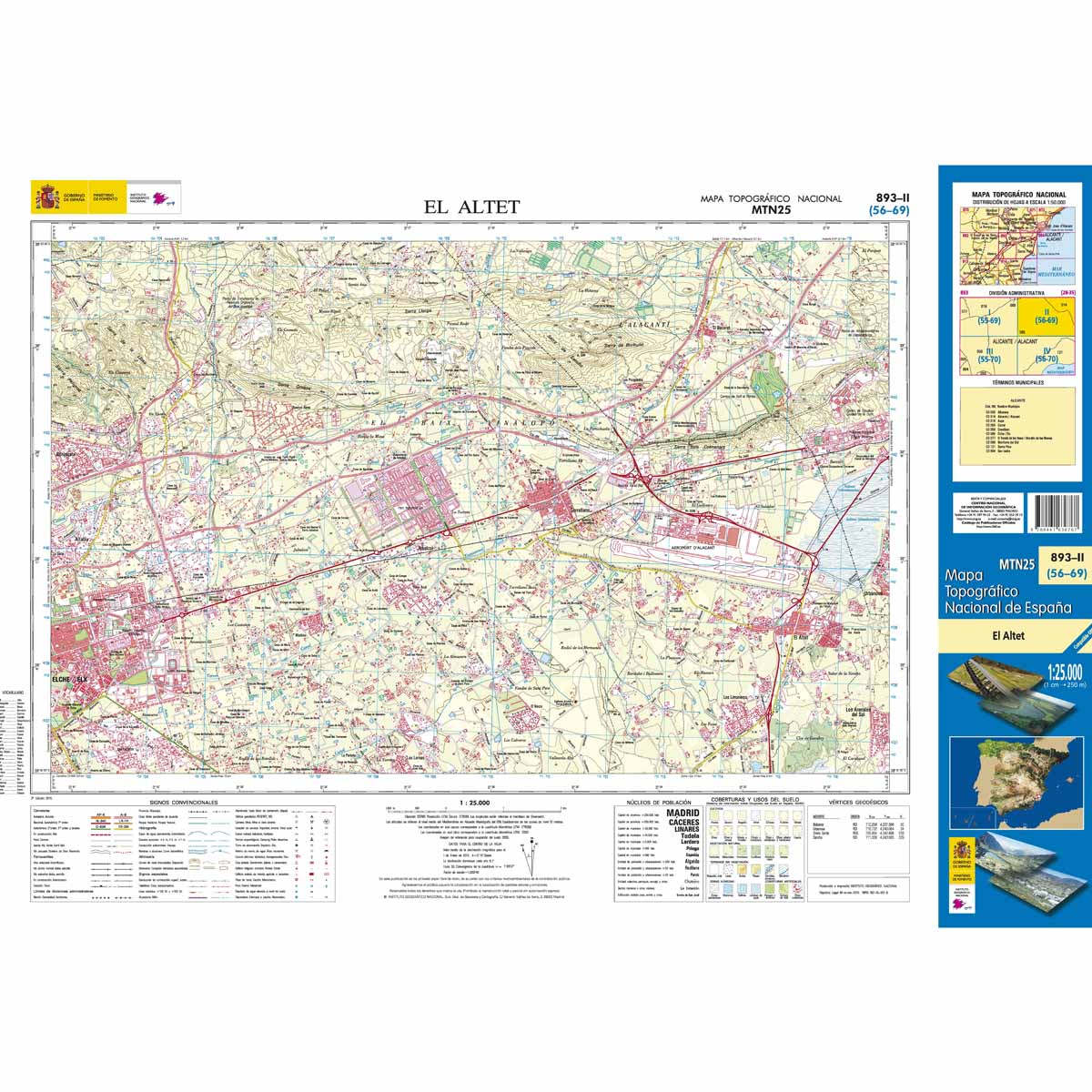 Online bestellen: Topografische kaart 893-II El Altet | CNIG - Instituto Geográfico Nacional1