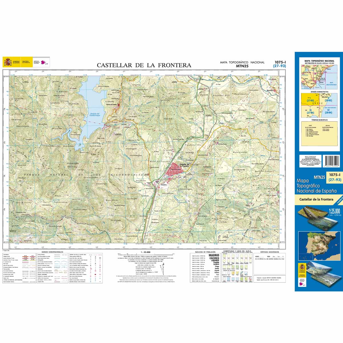 Online bestellen: Topografische kaart 1075-I Castellar de la Frontera | CNIG - Instituto Geográfico Nacional1