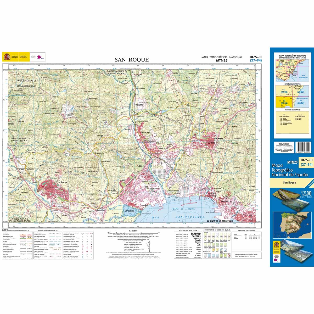 Online bestellen: Topografische kaart 1075-III San Roque | CNIG - Instituto Geográfico Nacional1