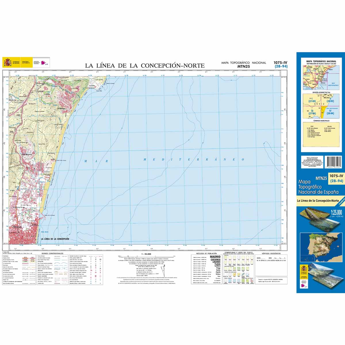 Online bestellen: Topografische kaart 1075-IV La Línea de la Concepción-Norte | CNIG - Instituto Geográfico Nacional1