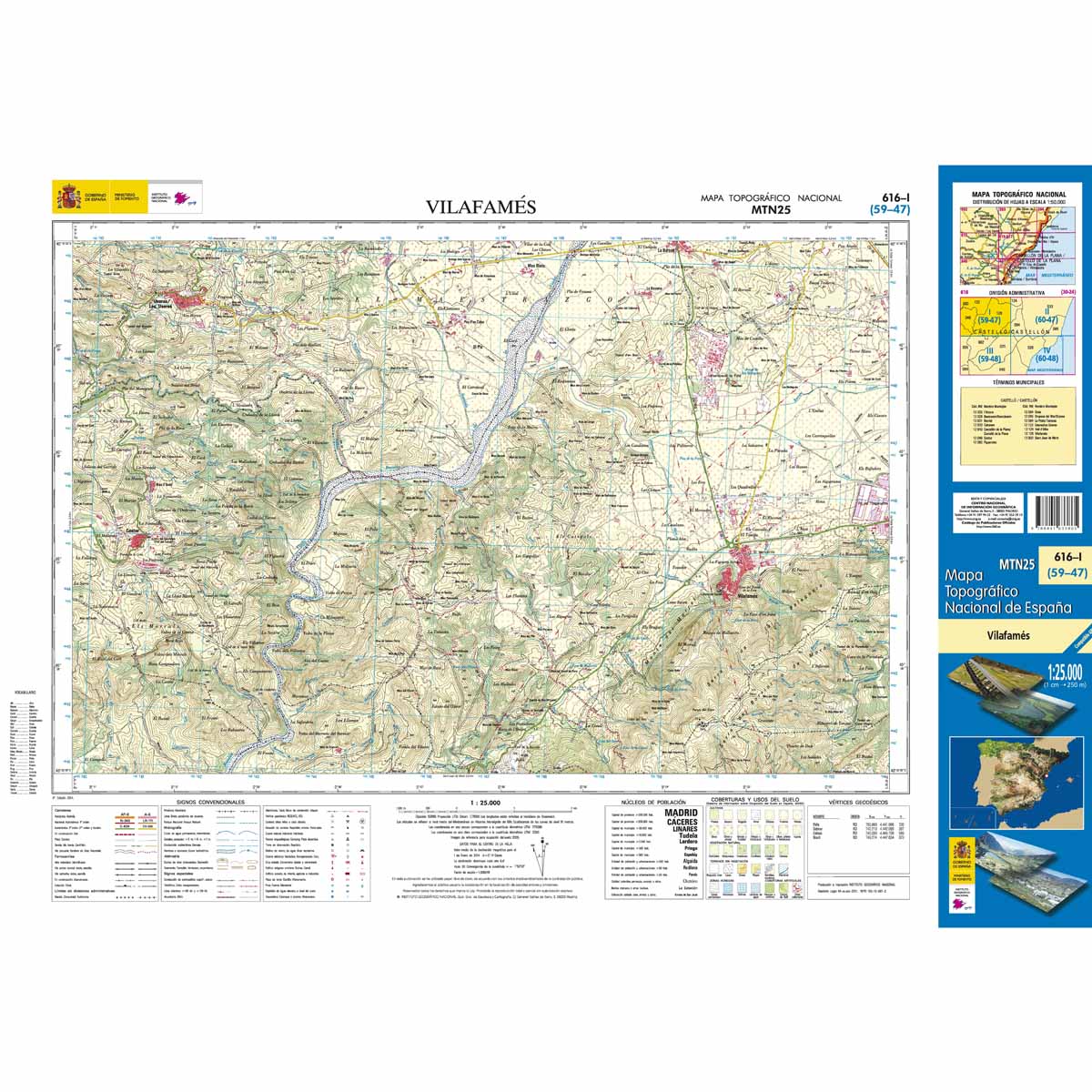 Online bestellen: Topografische kaart 616-I Vilafamés | CNIG - Instituto Geográfico Nacional1