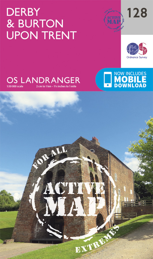 Online bestellen: Wandelkaart - Topografische kaart 128 Landranger Active Derby / Burton upon Trent | Ordnance Survey