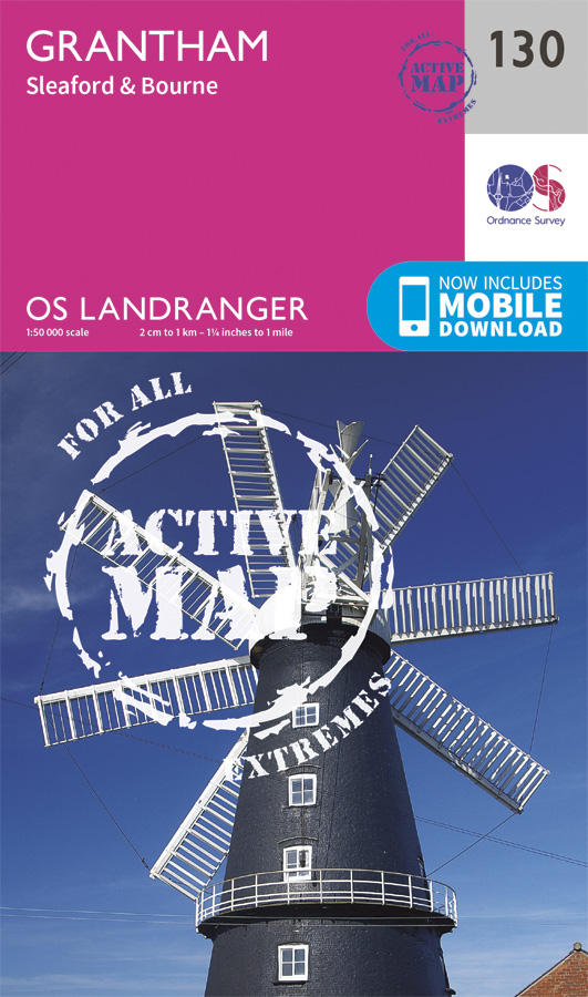 Online bestellen: Wandelkaart - Topografische kaart 130 Landranger Active Grantham / Sleaford / Bourne | Ordnance Survey