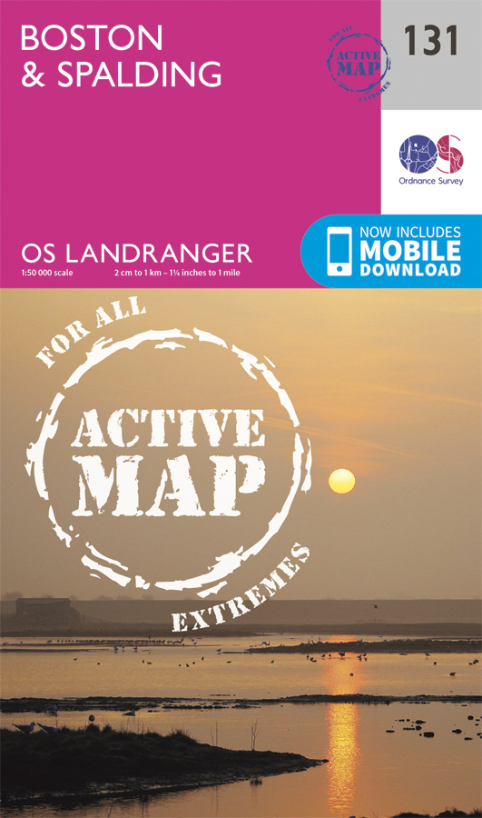 Online bestellen: Wandelkaart - Topografische kaart 131 Landranger Active Boston / Spalding | Ordnance Survey