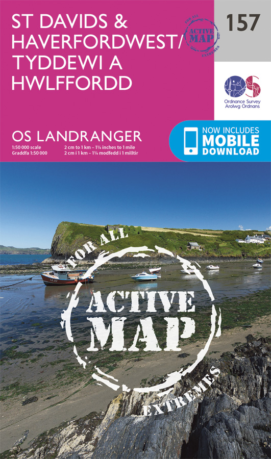 Online bestellen: Wandelkaart - Topografische kaart 157 Landranger Active St Davids / Haverfordwest | Ordnance Survey