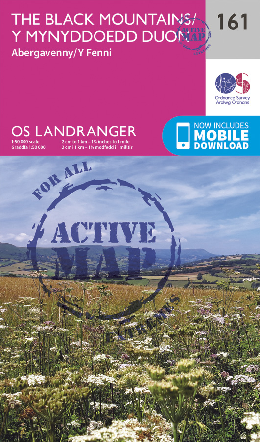 Online bestellen: Wandelkaart - Topografische kaart 161 Landranger Active The Black Mountains | Ordnance Survey