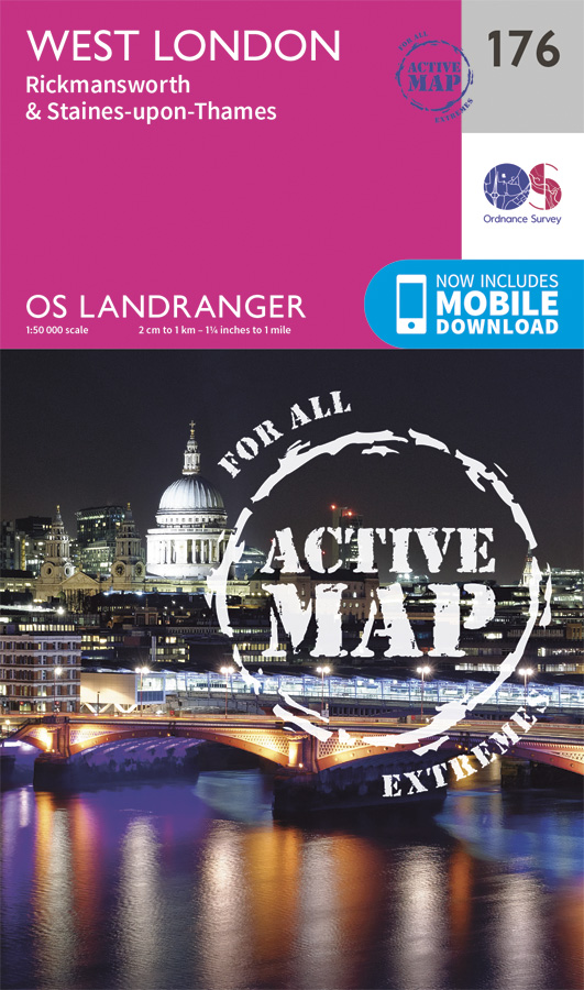 Online bestellen: Wandelkaart - Topografische kaart 176 Landranger Active West London / Rickmansworth | Ordnance Survey