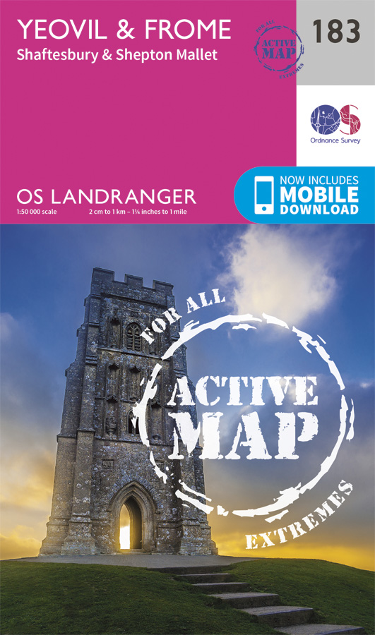 Online bestellen: Wandelkaart - Topografische kaart 183 Landranger Active Yeovil / Frome | Ordnance Survey