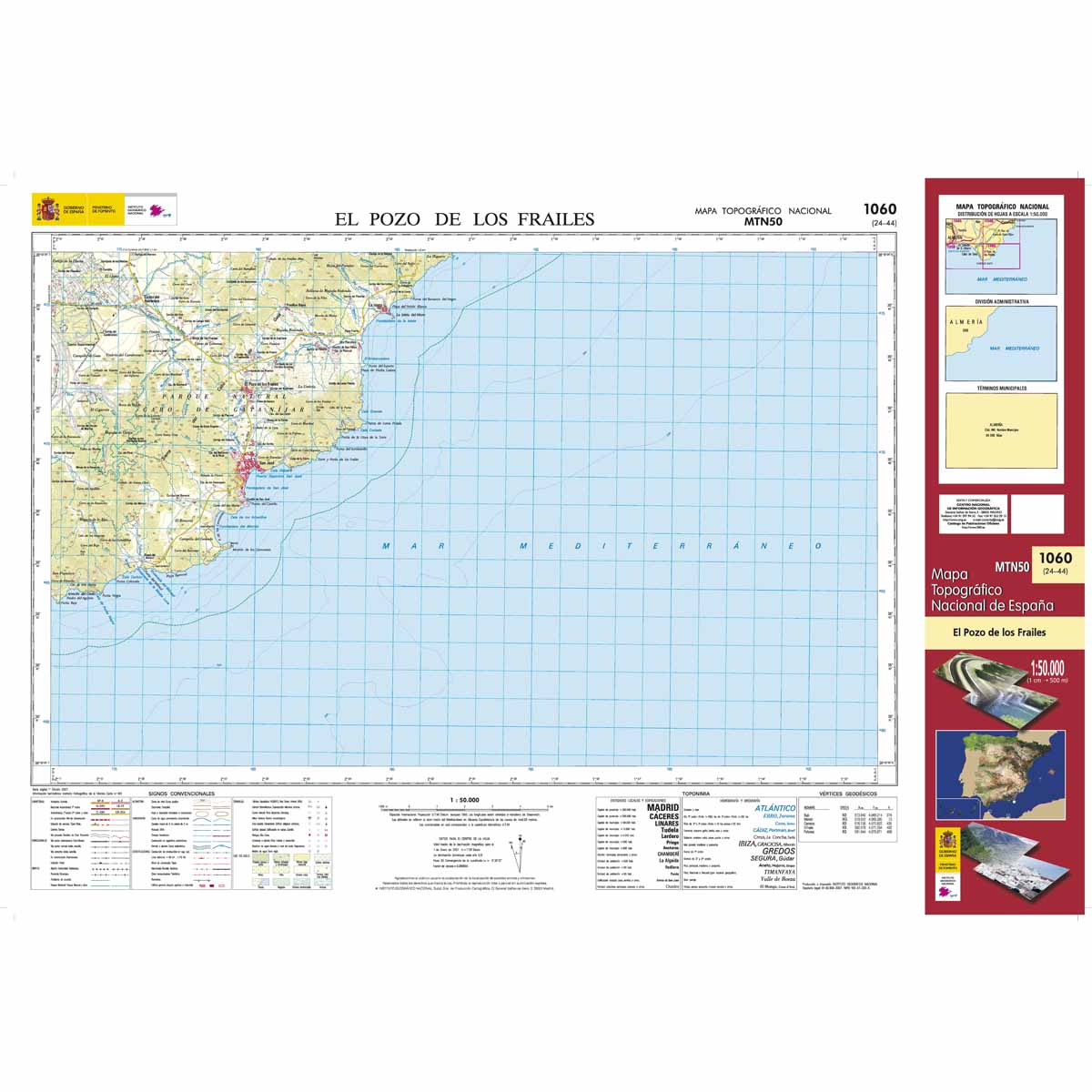 Online bestellen: Topografische kaart 1060 MT50 El Pozo de los Frailes | CNIG - Instituto Geográfico Nacional1