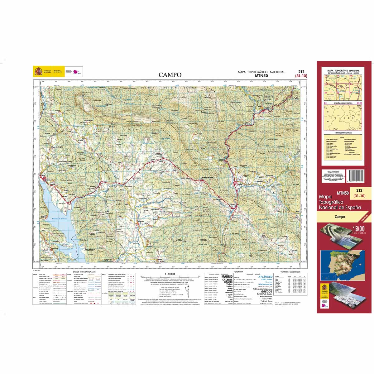 Online bestellen: Topografische kaart 212 MT50 Campo | CNIG - Instituto Geográfico Nacional1