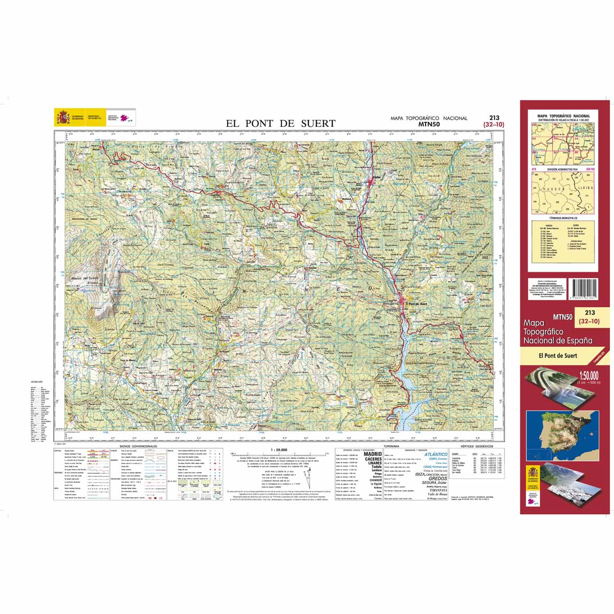 Online bestellen: Topografische kaart 213 MT50 El Pont de Suert | CNIG - Instituto Geográfico Nacional1