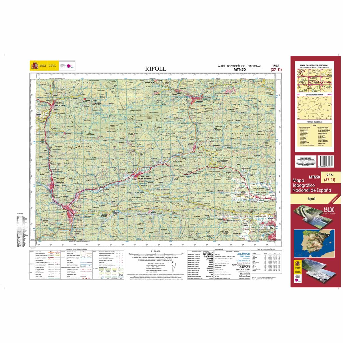 Online bestellen: Topografische kaart 256 MT50 Ripoll | CNIG - Instituto Geográfico Nacional1