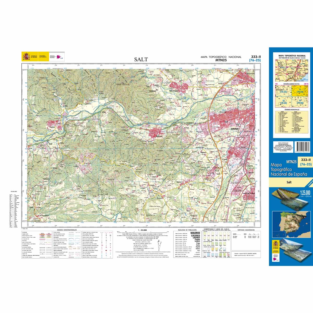 Online bestellen: Topografische kaart 333-II Salt | CNIG - Instituto Geográfico Nacional1