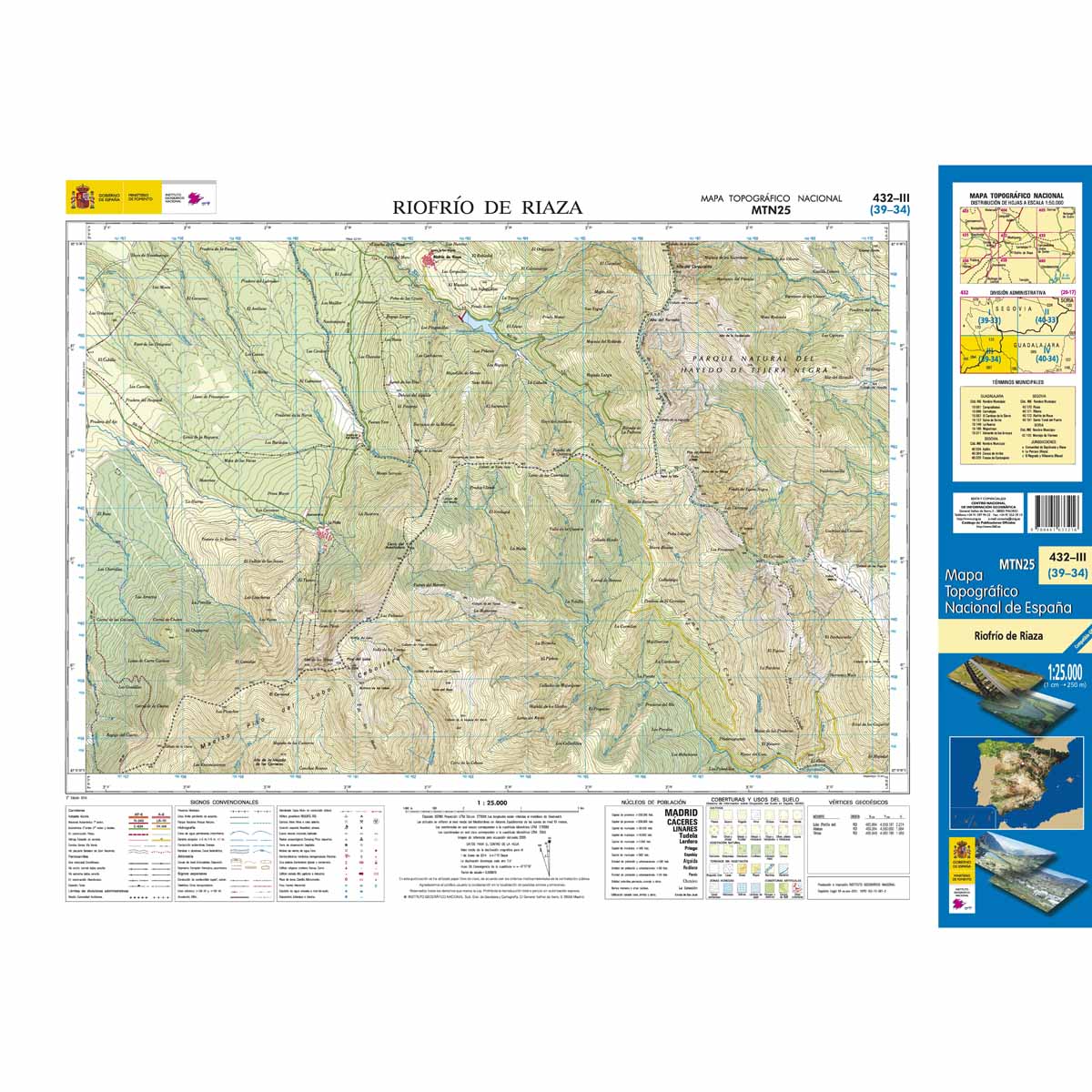 Online bestellen: Topografische kaart 432-III Riofrío de Riaza | CNIG - Instituto Geográfico Nacional1