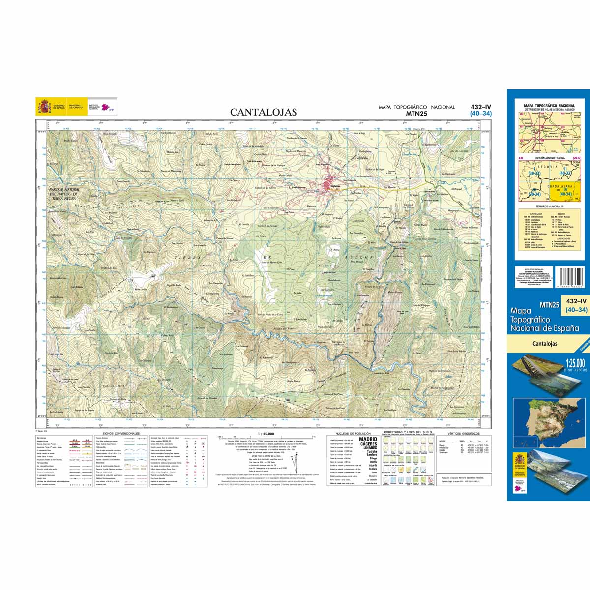 Online bestellen: Topografische kaart 432-IV Cantalojas | CNIG - Instituto Geográfico Nacional1