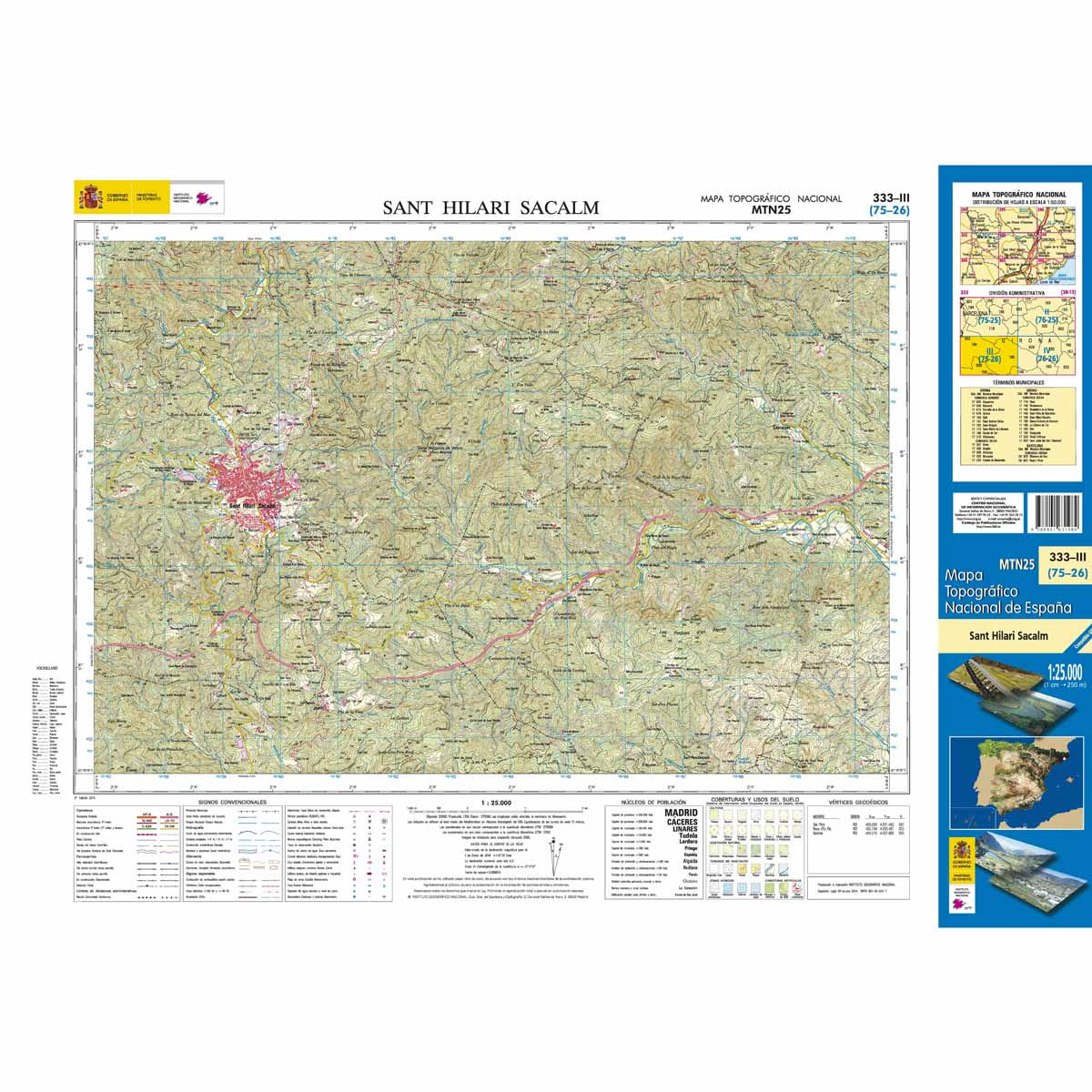 Online bestellen: Topografische kaart 333-III Sant Hilari Sacalm | CNIG - Instituto Geográfico Nacional1