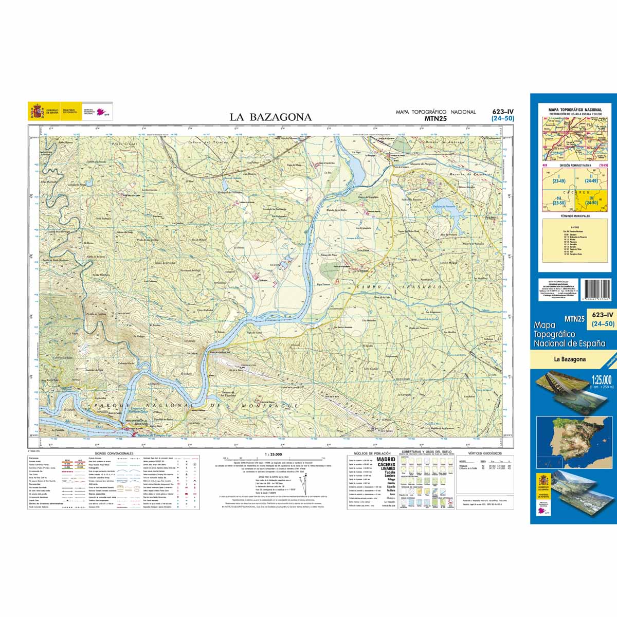 Online bestellen: Topografische kaart 623-IV La Bazagona | CNIG - Instituto Geográfico Nacional1