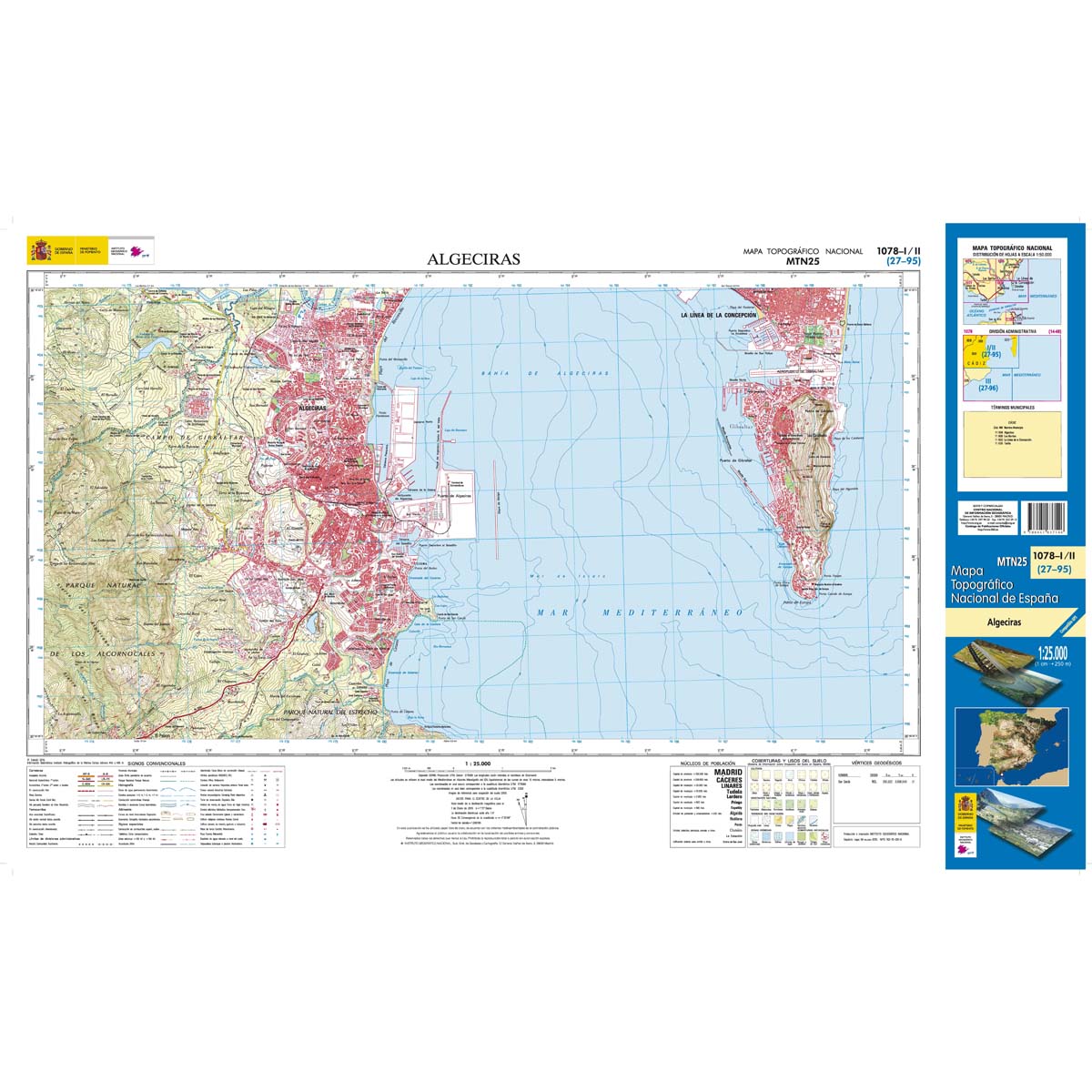 Online bestellen: Topografische kaart 1078-I/II Algeciras | CNIG - Instituto Geográfico Nacional1