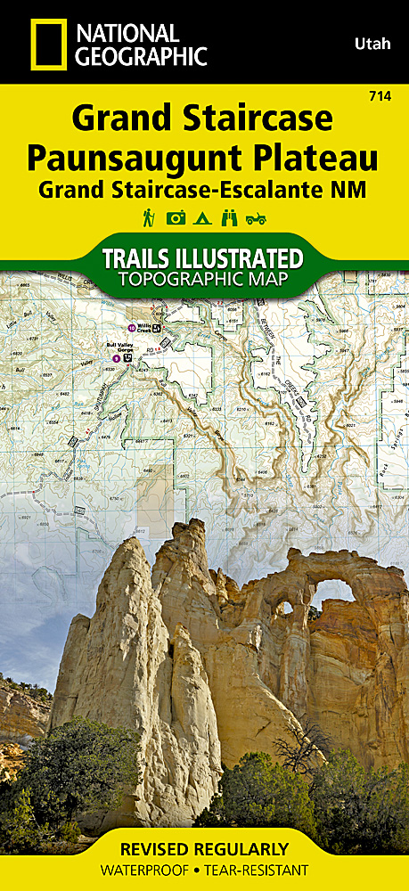 Online bestellen: Wandelkaart 714 Topographic Map Guide Grand Staircase, Paunsaugunt Plateau | National Geographic