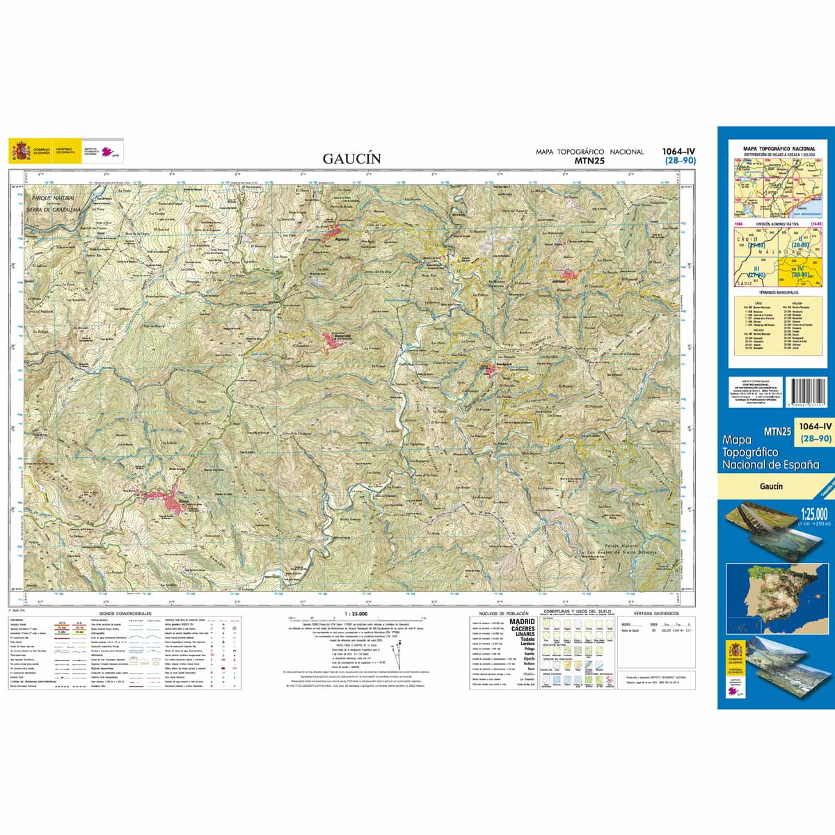 Online bestellen: Topografische kaart 1064-IV Gaucín | CNIG - Instituto Geográfico Nacional1