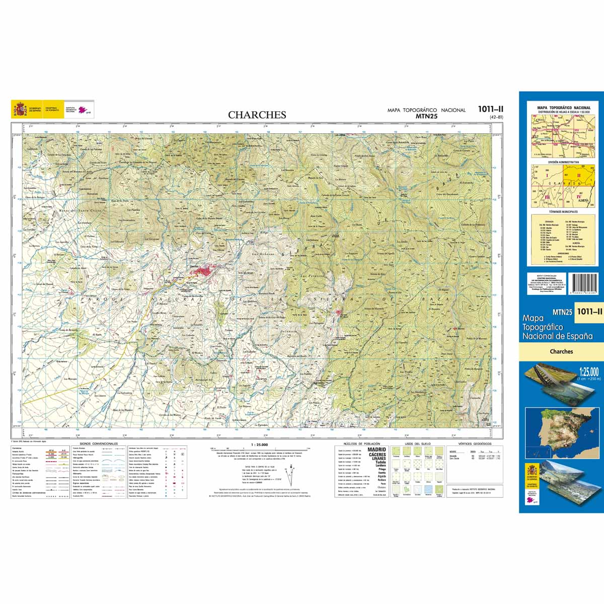 Online bestellen: Topografische kaart 1011-II Charches | CNIG - Instituto Geográfico Nacional1