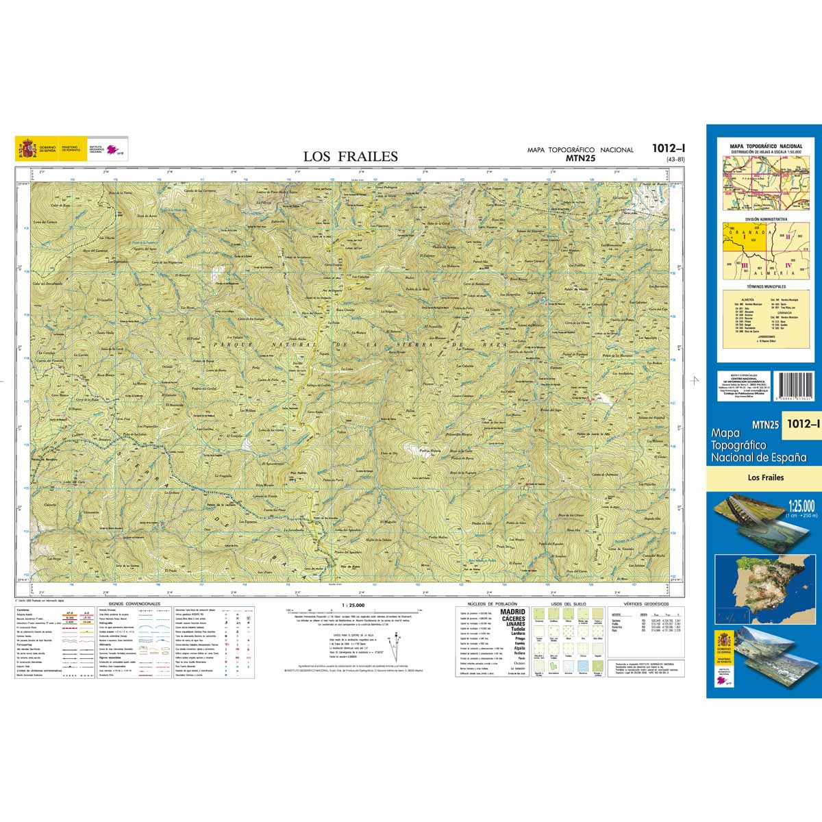 Online bestellen: Topografische kaart 1012-I Los Frailes | CNIG - Instituto Geográfico Nacional1