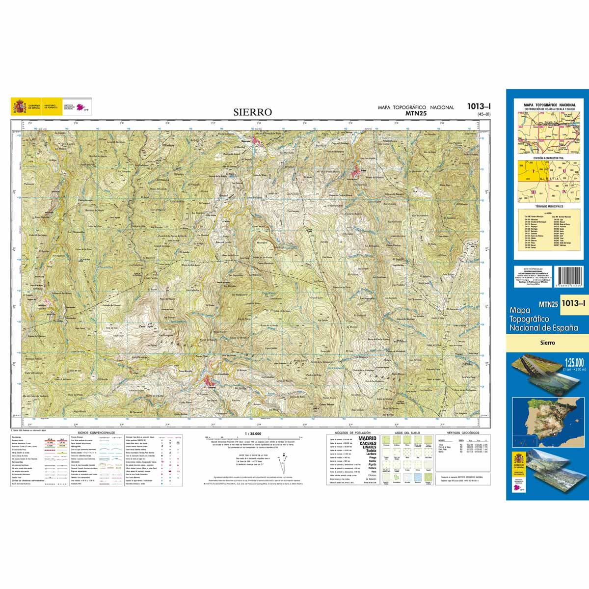 Online bestellen: Topografische kaart 1013-I Sierro | CNIG - Instituto Geográfico Nacional1