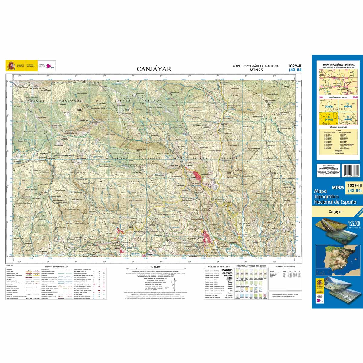 Online bestellen: Topografische kaart 1029-III Canjáyar | CNIG - Instituto Geográfico Nacional1