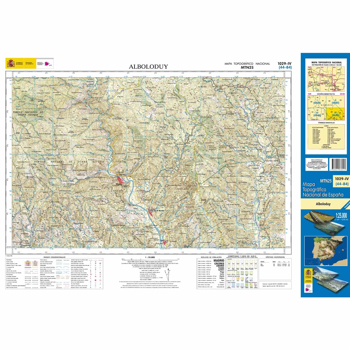 Online bestellen: Topografische kaart 1029-IV Alboloduy | CNIG - Instituto Geográfico Nacional1