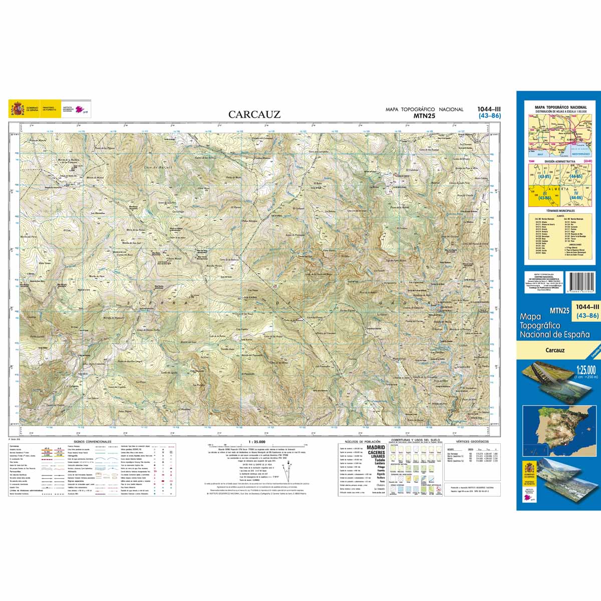 Online bestellen: Topografische kaart 1044-III Carcauz | CNIG - Instituto Geográfico Nacional1