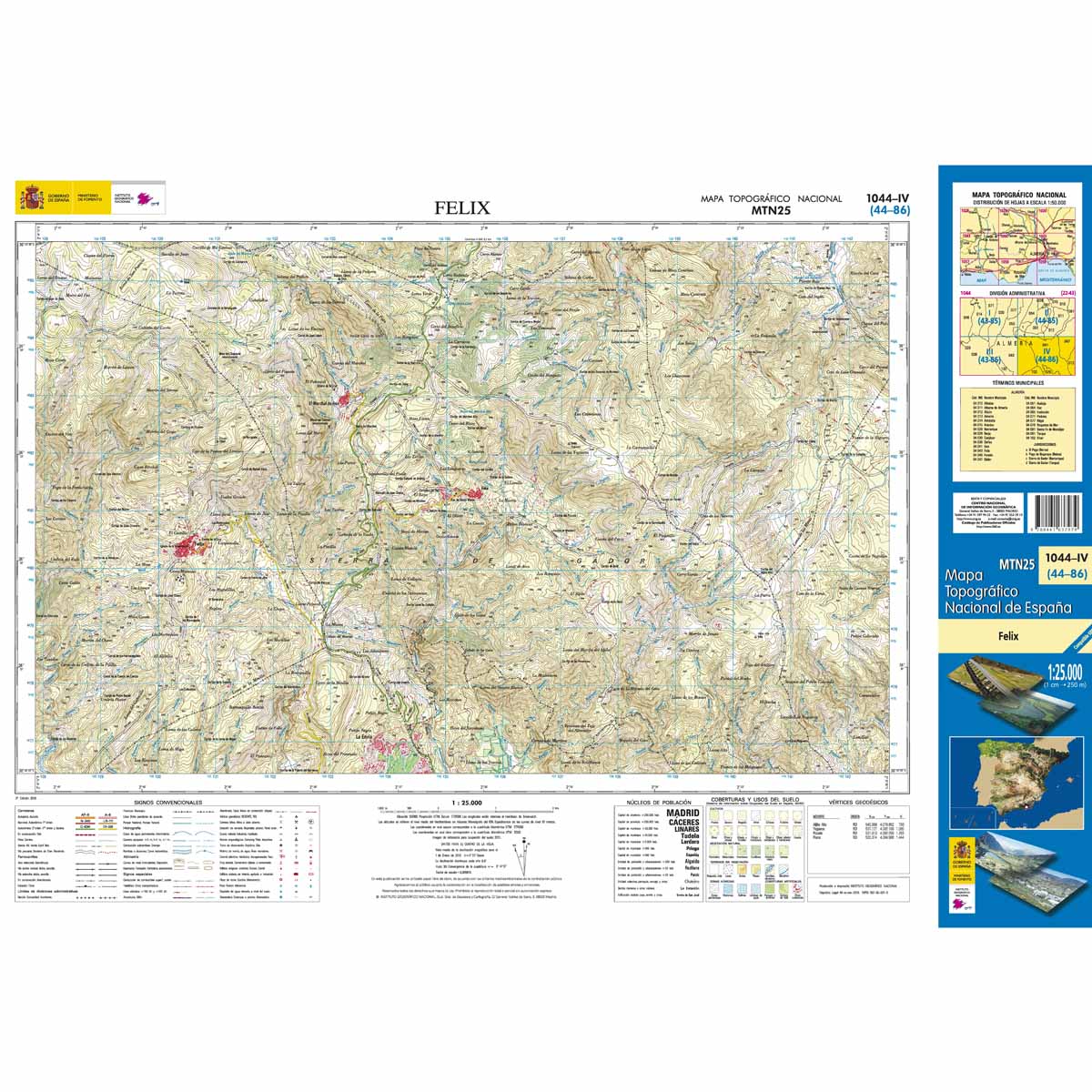 Online bestellen: Topografische kaart 1044-IV Felix | CNIG - Instituto Geográfico Nacional1