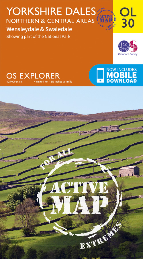 Online bestellen: Wandelkaart - Topografische kaart 30 OS Explorer Map | Active Yorkshire Dales / Northern / Central | Ordnance Survey