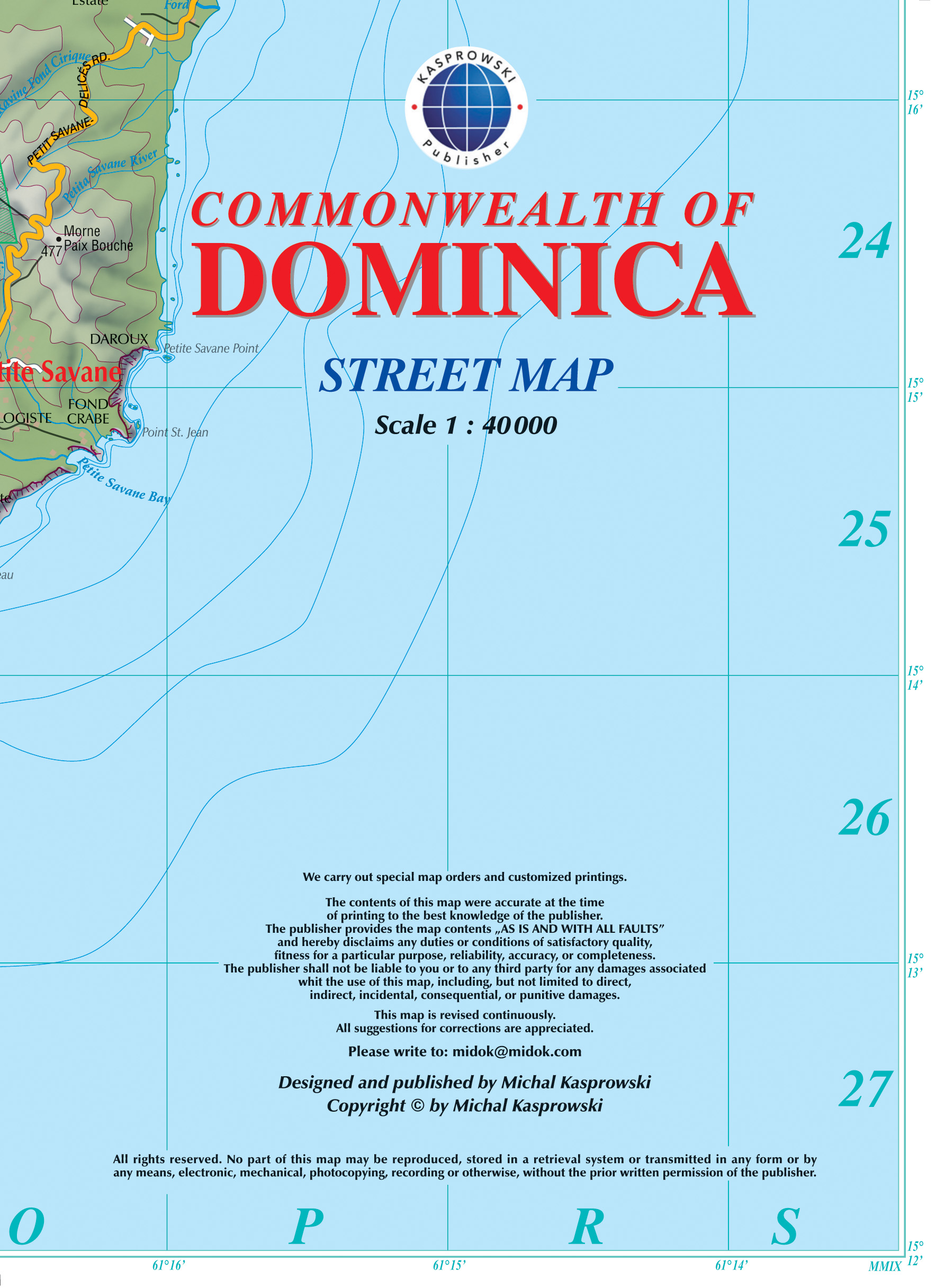 Online bestellen: Wegenkaart - landkaart Dominica (Commonwealth of) | Kasprowski Maps