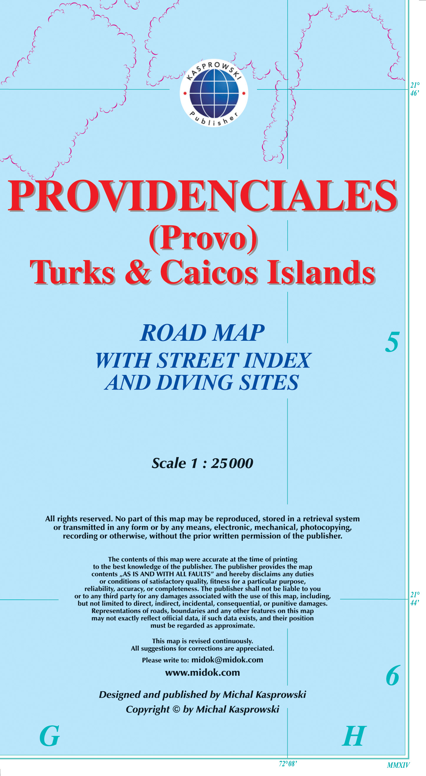 Online bestellen: Wegenkaart - landkaart Providenciales (Provo) / Turks & Caicos Islands | Kasprowski Maps