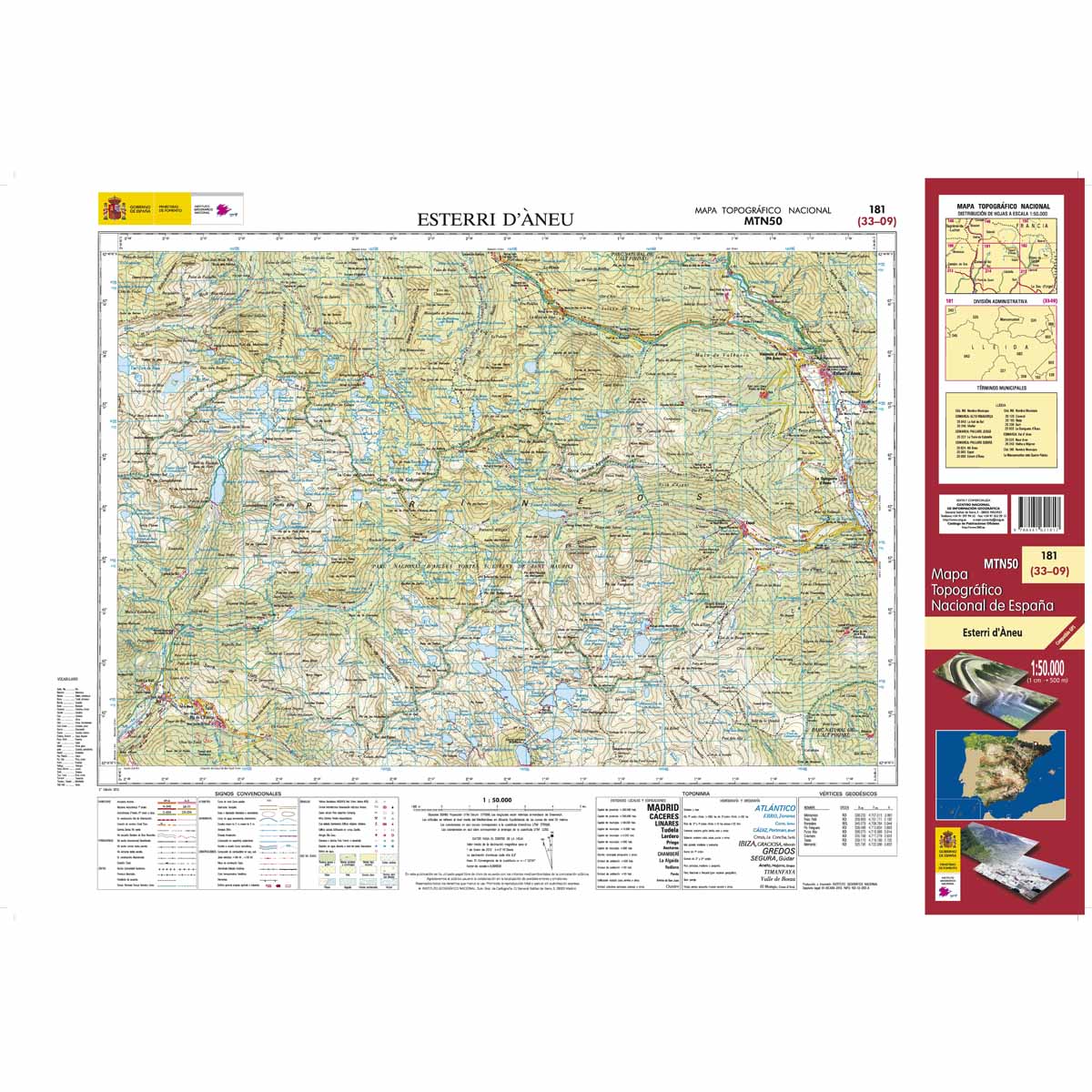 Online bestellen: Topografische kaart 181 MT50 Esterri d'Àneu | CNIG - Instituto Geográfico Nacional1