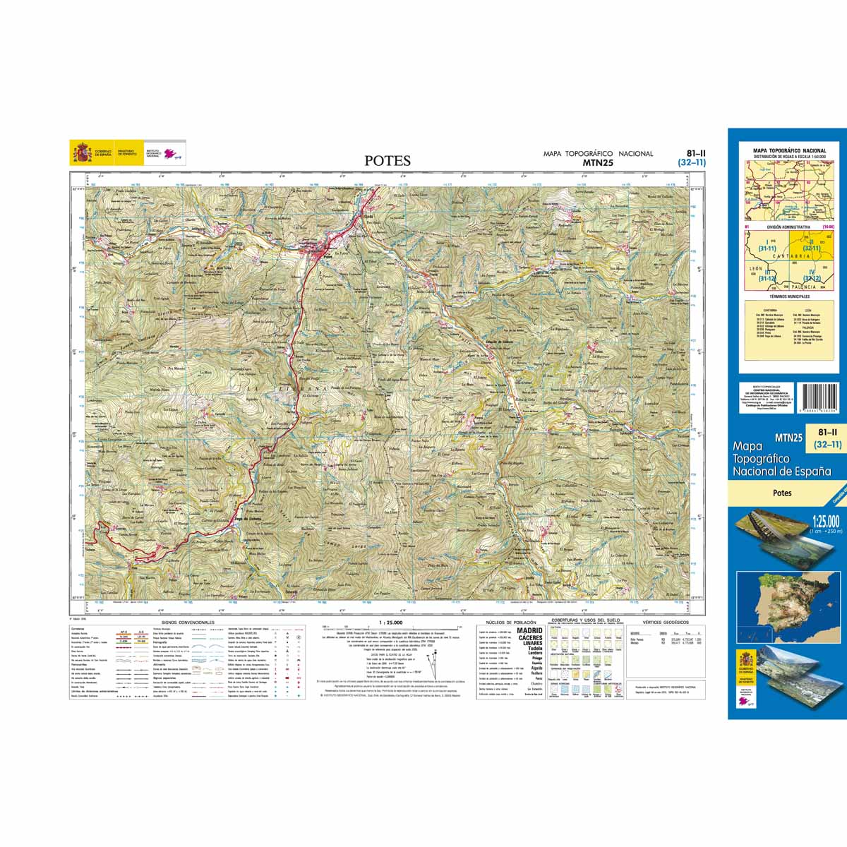 Online bestellen: Topografische kaart 81-II Potes | CNIG - Instituto Geográfico Nacional1