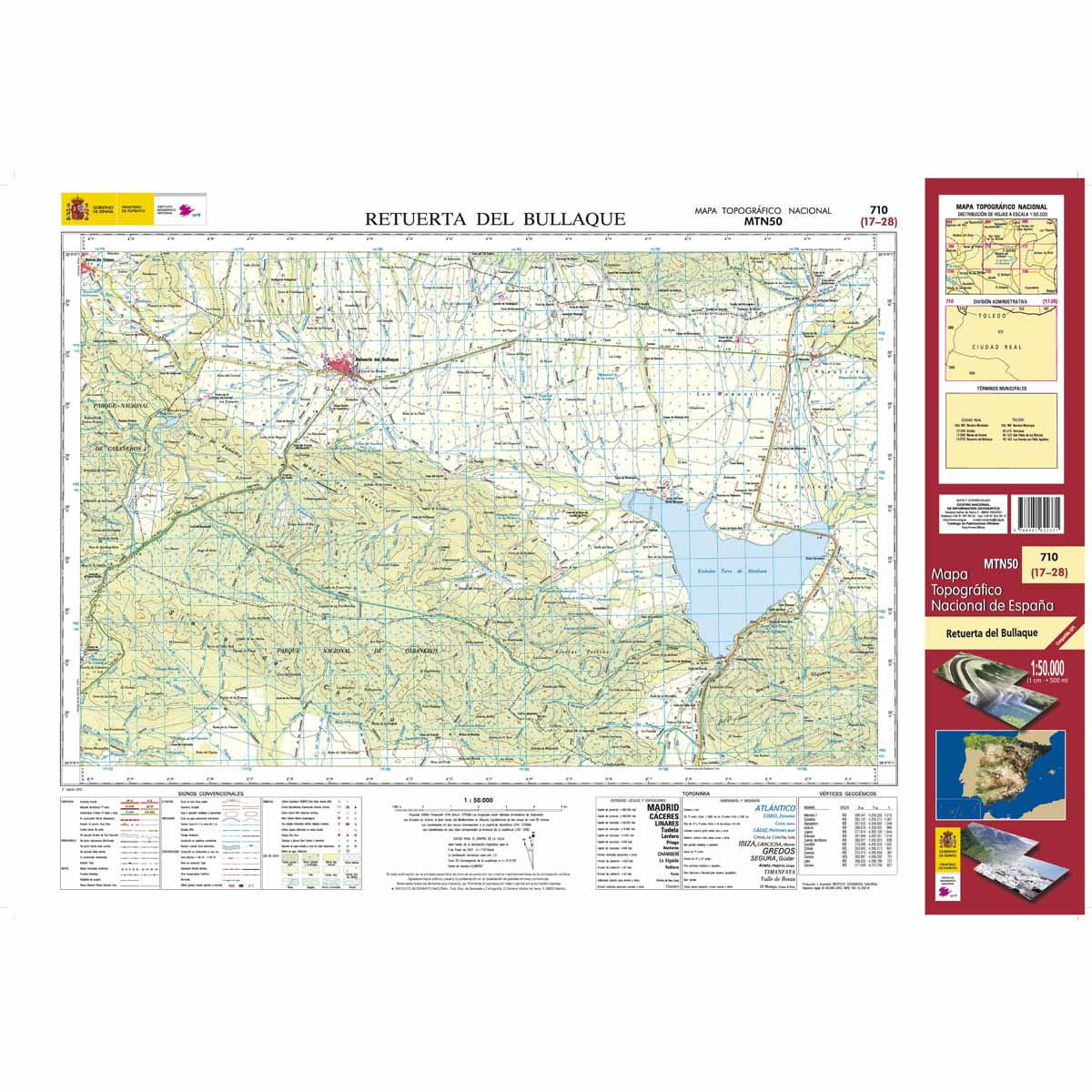 Online bestellen: Topografische kaart 710 MT50 Retuerta del Bullaque | CNIG - Instituto Geográfico Nacional1