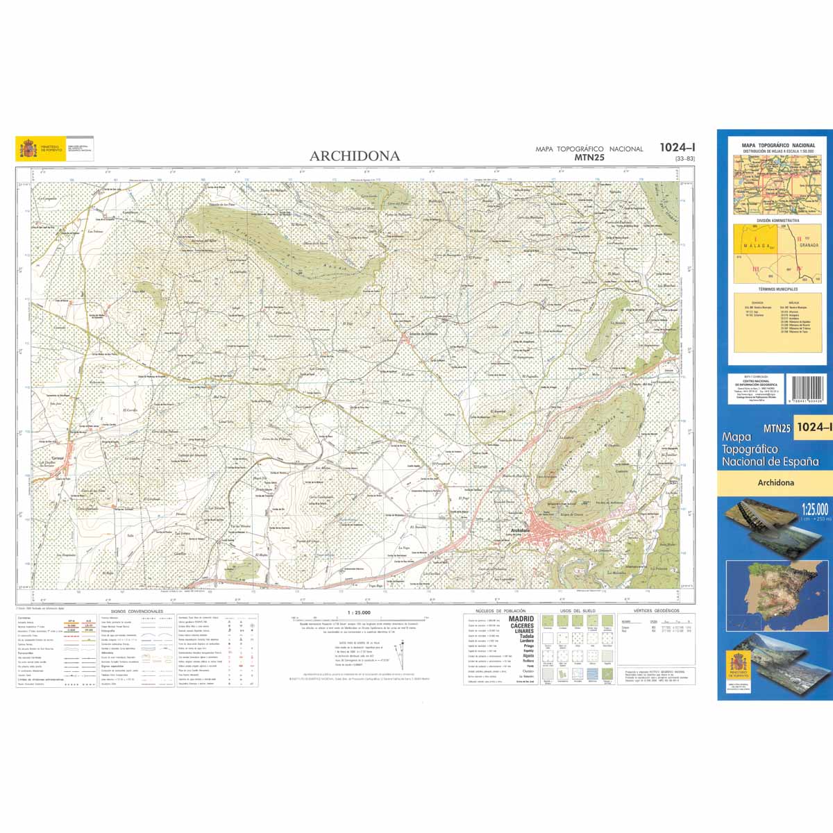 Online bestellen: Topografische kaart 1024-I Archidona | CNIG - Instituto Geográfico Nacional1