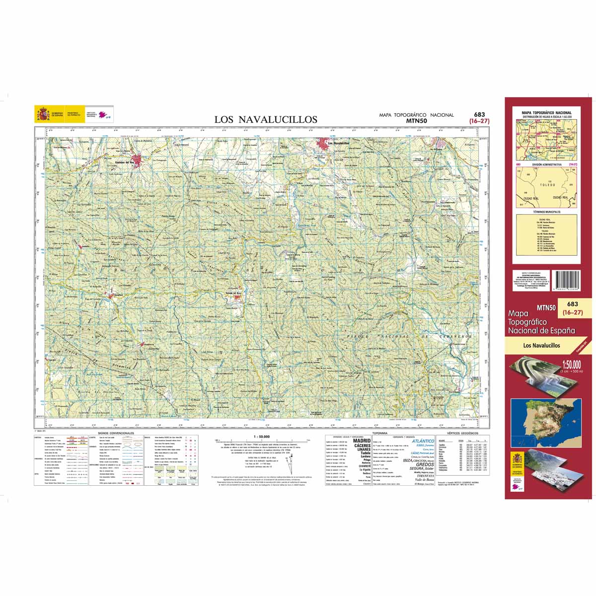 Online bestellen: Topografische kaart 683 MT50 Los Navalucillos | CNIG - Instituto Geográfico Nacional1