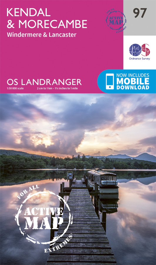 Online bestellen: Wandelkaart - Topografische kaart 97 Landranger Active Kendal / Morecambe | Ordnance Survey