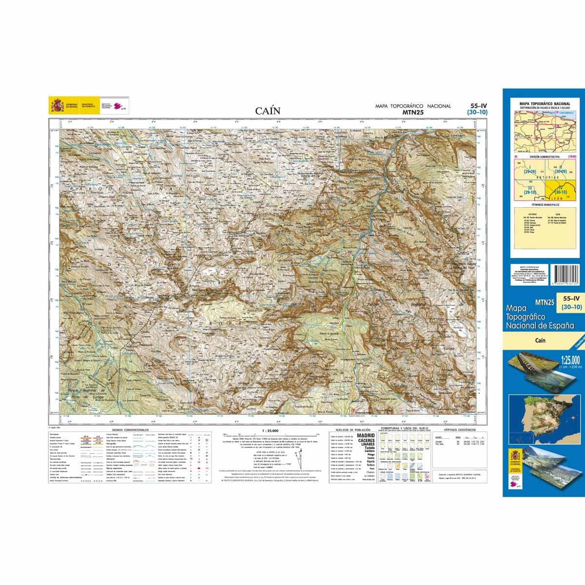 Online bestellen: Topografische kaart 55-IV Caín | CNIG - Instituto Geográfico Nacional1