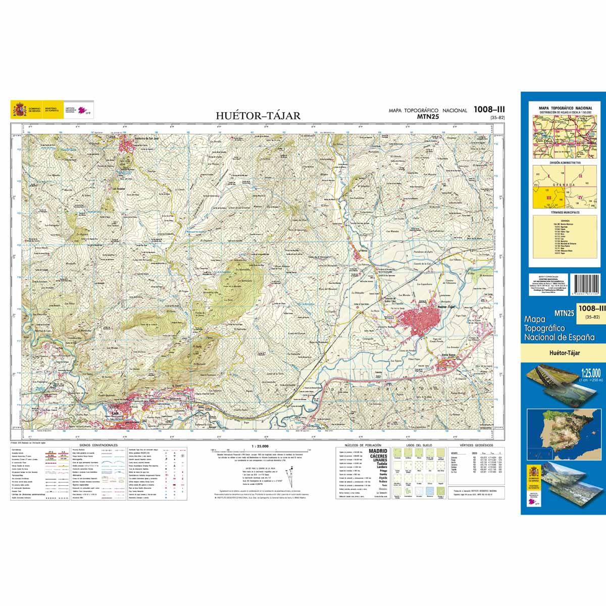 Online bestellen: Topografische kaart 1008-III Huétor-Tájar | CNIG - Instituto Geográfico Nacional1